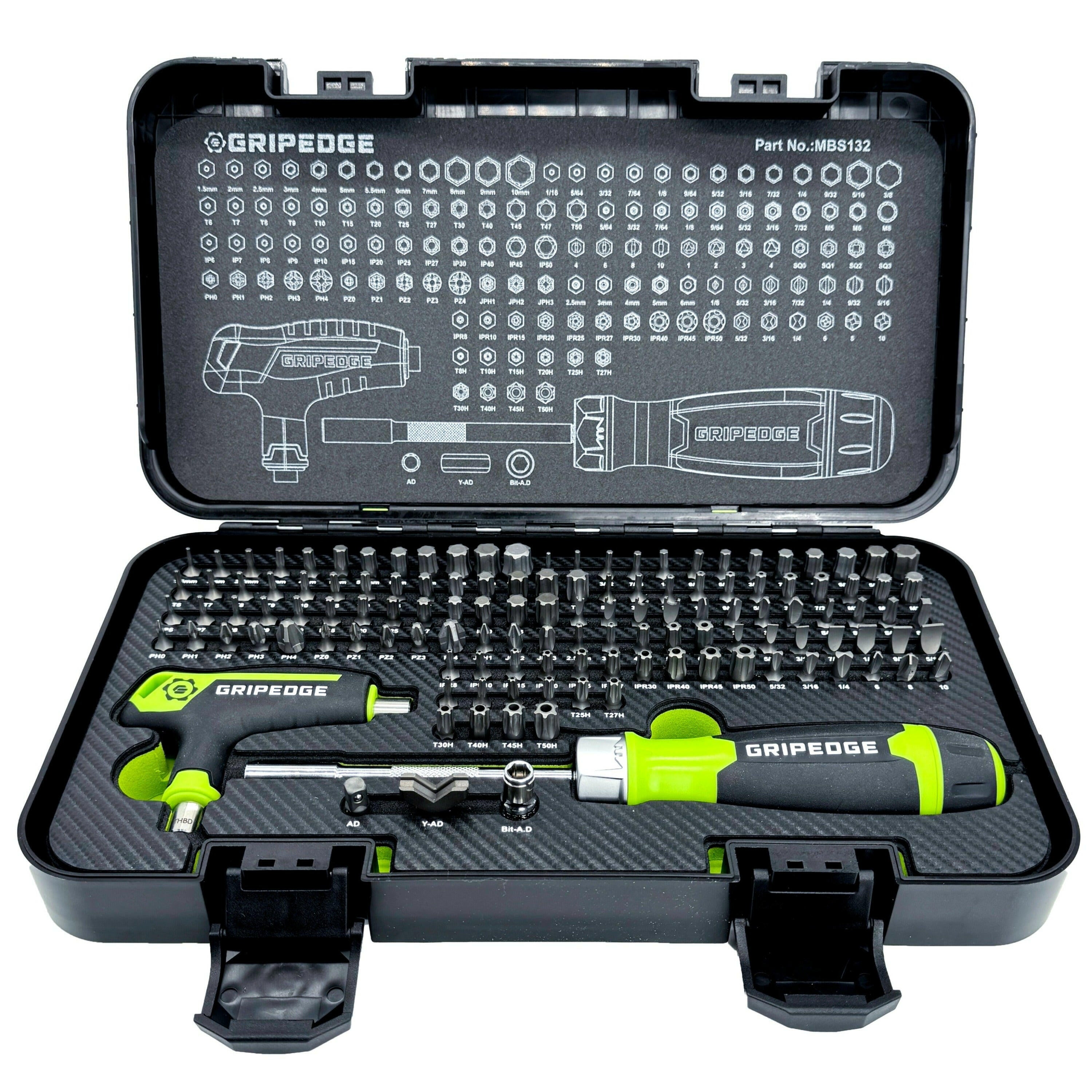 RPT MultiBit Driver Set 132 Pieces GRIPEDGE Tools
