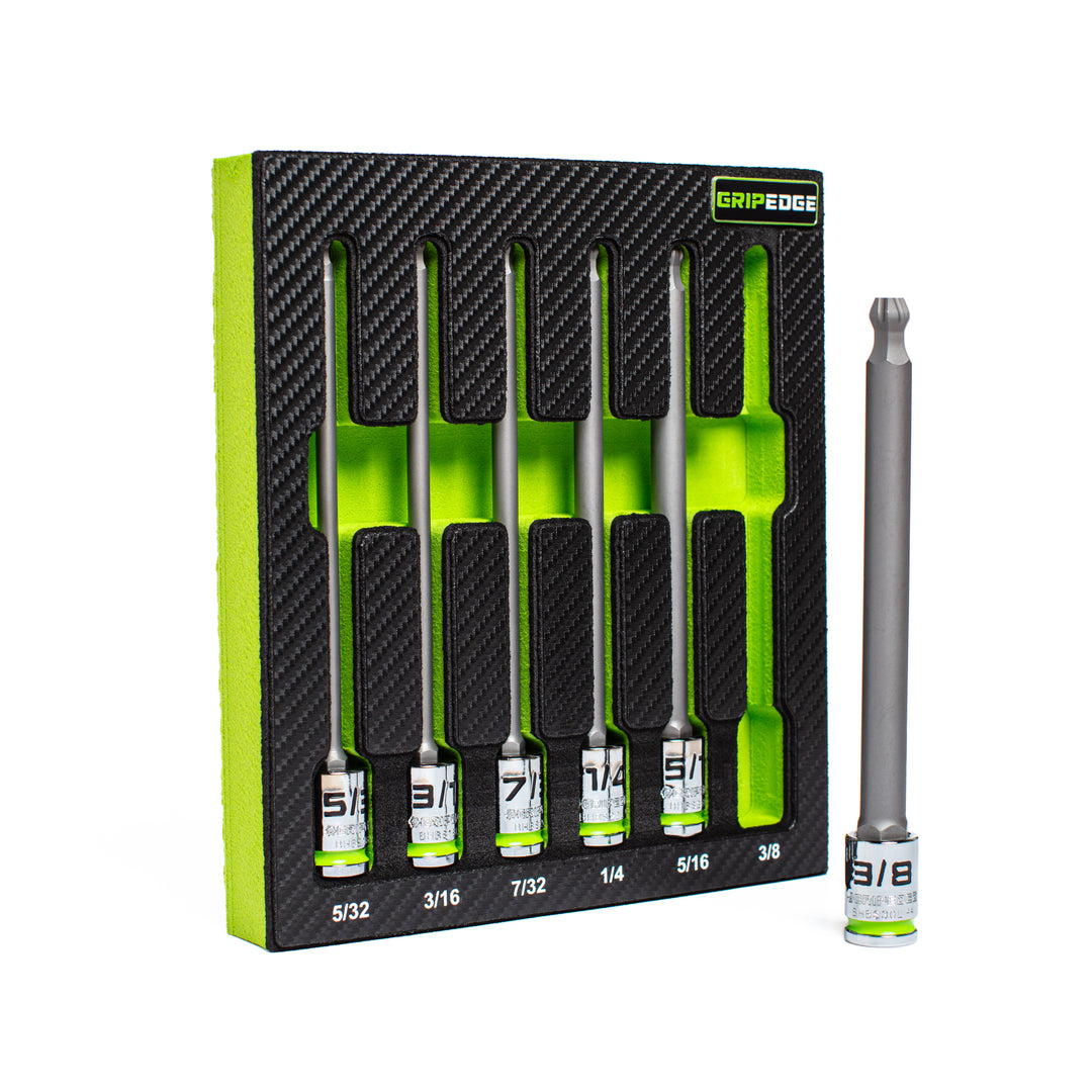 6-PC RPT 3/8'' Drive Long SAE Ball Hex Driver Set