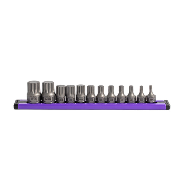 GripEdge | 12-PC 1/4 & 3/8 Drive Low Profile Triple Square Dual Action Driver Bit Set