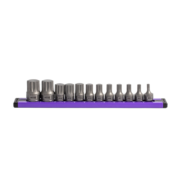 GripEdge | 12-PC 1/4 & 3/8 Drive Low Profile Triple Square Dual Action Driver Bit Set