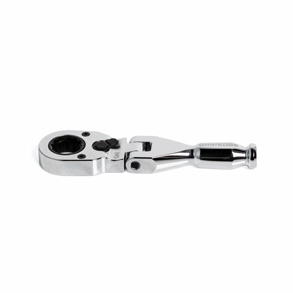 GripEdge | 7/16" Hex Stubby Flex Head Low-Profile Dual Action Driver Ratchet