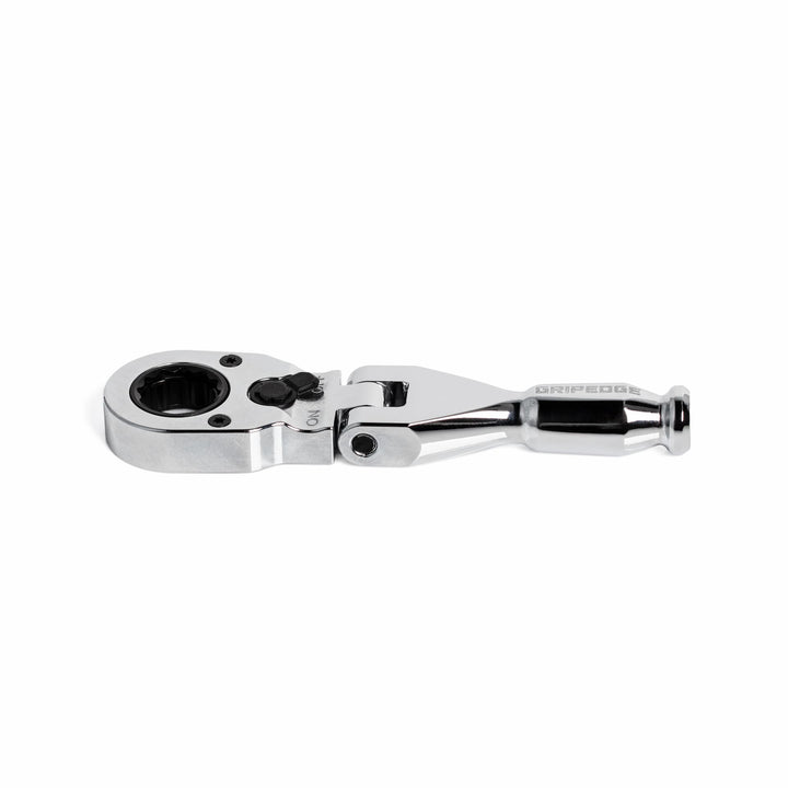 GripEdge | 7/16" Hex Stubby Flex Head Low-Profile Dual Action Driver Ratchet