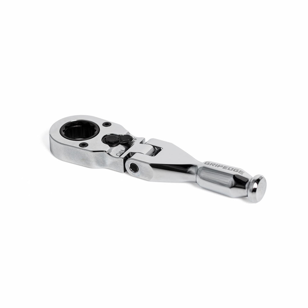 GripEdge | 7/16" Hex Stubby Flex Head Low-Profile Dual Action Driver Ratchet