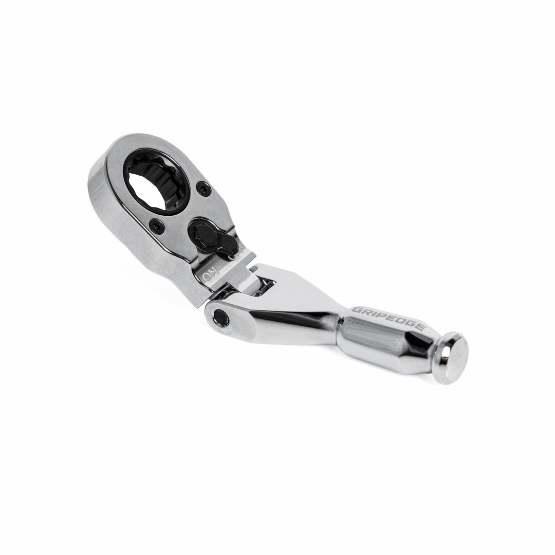 GripEdge | 7/16" Hex Stubby Flex Head Low-Profile Dual Action Driver Ratchet