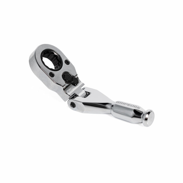 GripEdge | 7/16" Hex Stubby Flex Head Low-Profile Dual Action Driver Ratchet