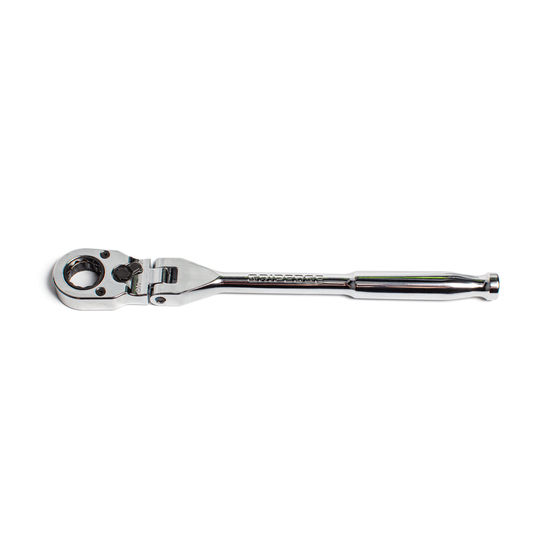 GripEdge | 1/4" Drive Standard Flex Head 7/16 Hex Low Profile Dual Action Driver Ratchet