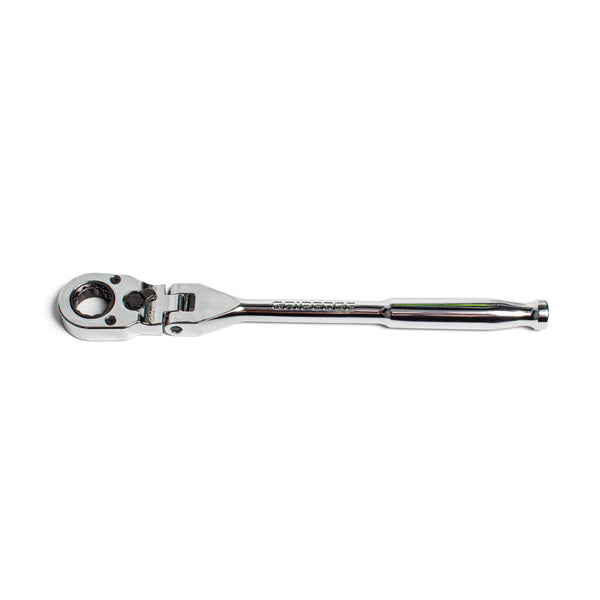 TOPWAY Mini Ratchet Wrench Set 2PCs 1/4 Inch Drive Lockable Flexi Head 72-Teeth Reversible Ratchet and Dual Head Ratchet Socket Wrench Handle, Auto Repair Mechanical Tool