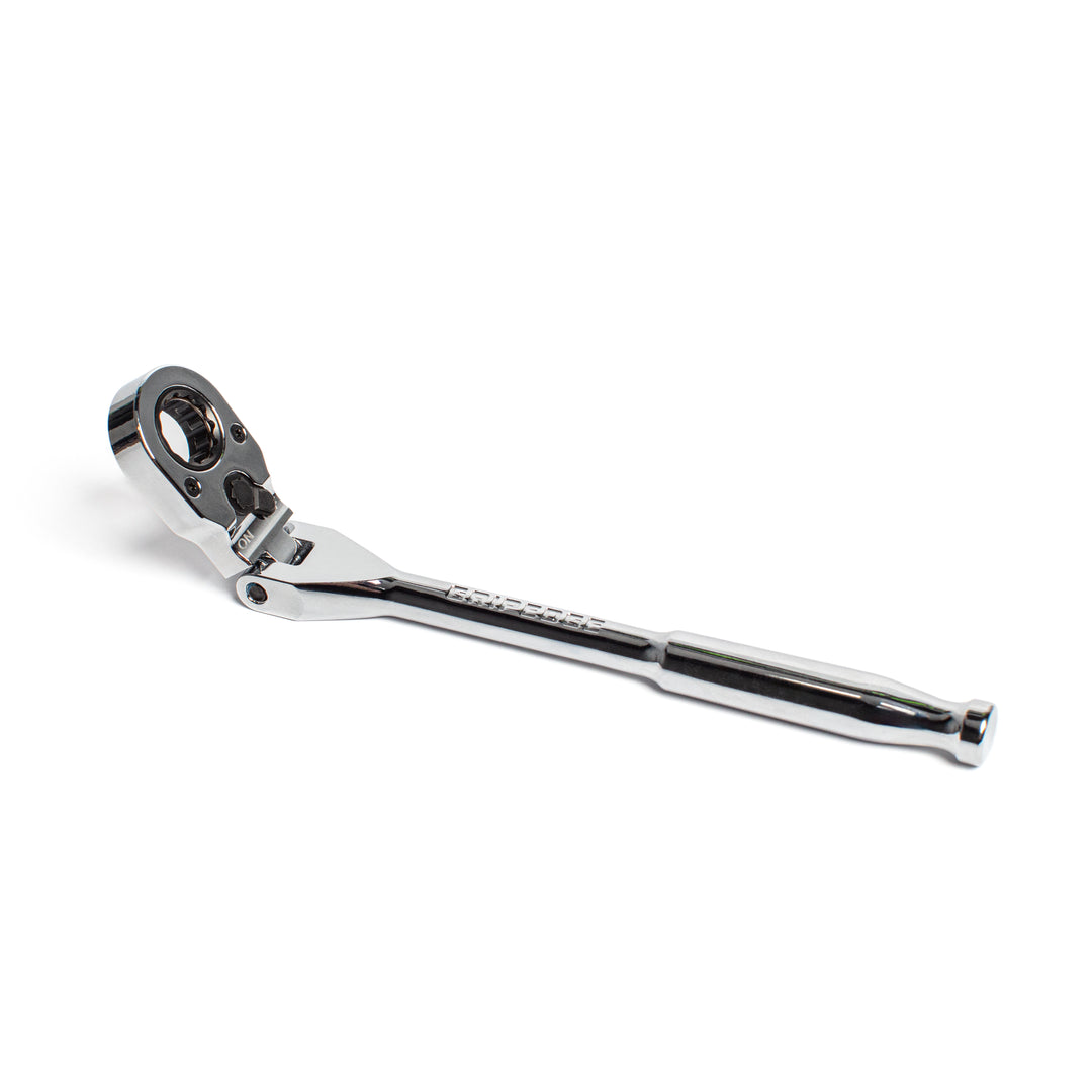GripEdge | 1/4" Drive Standard Flex Head 7/16 Hex Low Profile Dual Action Driver Ratchet