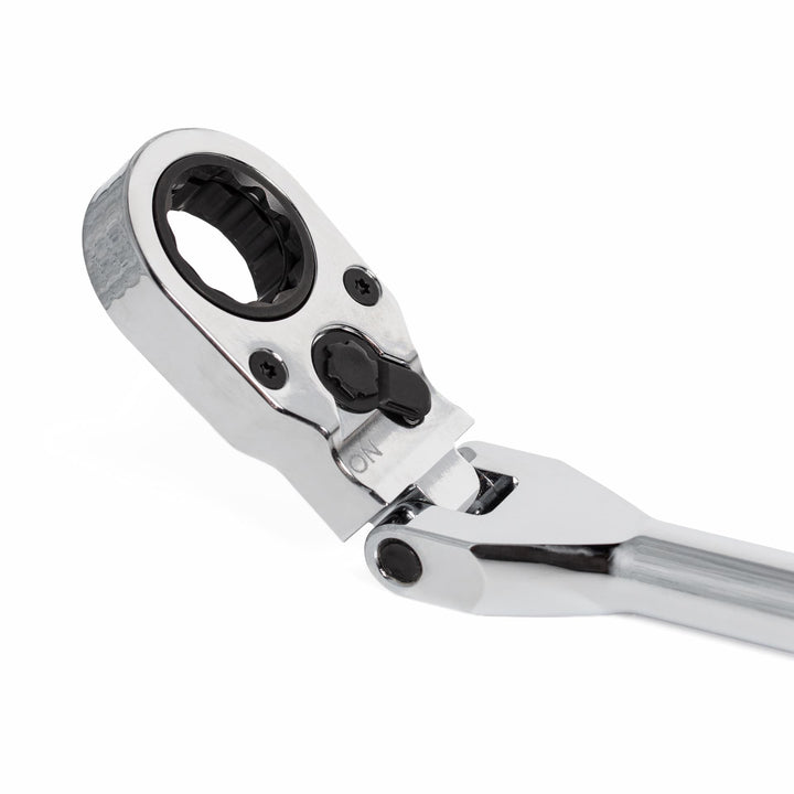 GripEdge | 7/16" Hex Extra-Long Flex Head Low-Profile Dual Action Driver Ratchet