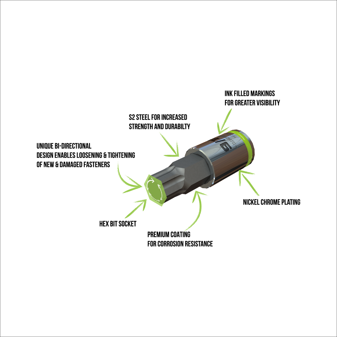 RPT Hex Driver Set - 6Pc 1/2’’ Drive SAE