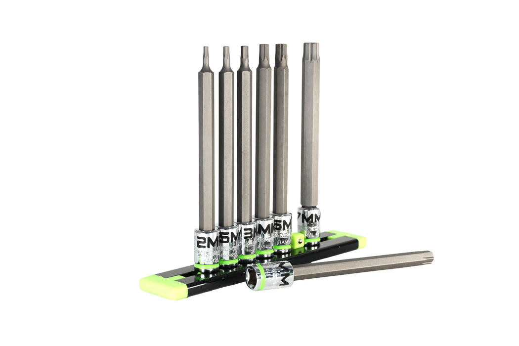 7PC 1/4'' Drive Long Metric Hex Driver Set GRIPEDGE Tools