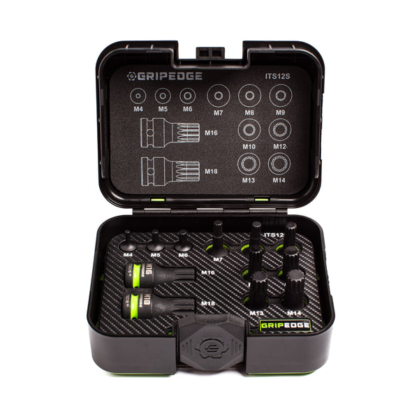 GripEdge | 12-PC RPT 1/4, 3/8 & 1/2" Drive Standard Impact Triple Square Driver Set
