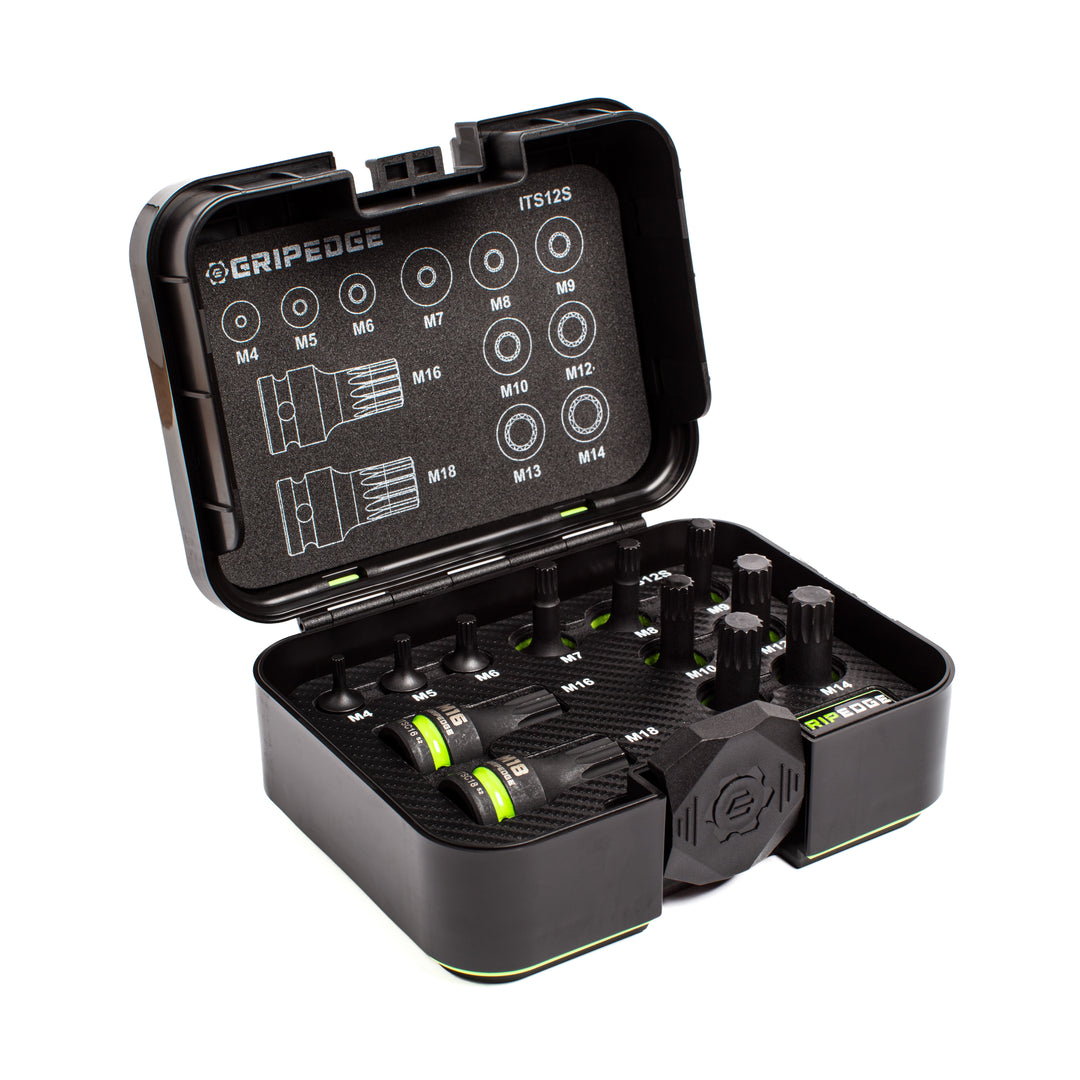 GripEdge | 12-PC RPT 1/4, 3/8 & 1/2" Drive Standard Impact Triple Square Driver Set