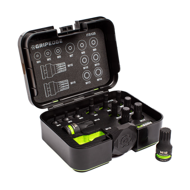 GripEdge | 12-PC RPT 1/4, 3/8 & 1/2" Drive Standard Impact Triple Square Driver Set