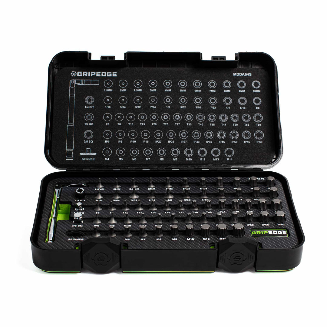 GripEdge | 64-PC RPT™ 1/4" Drive Low-Profile Master Dual Action Driver & Ratchet Set