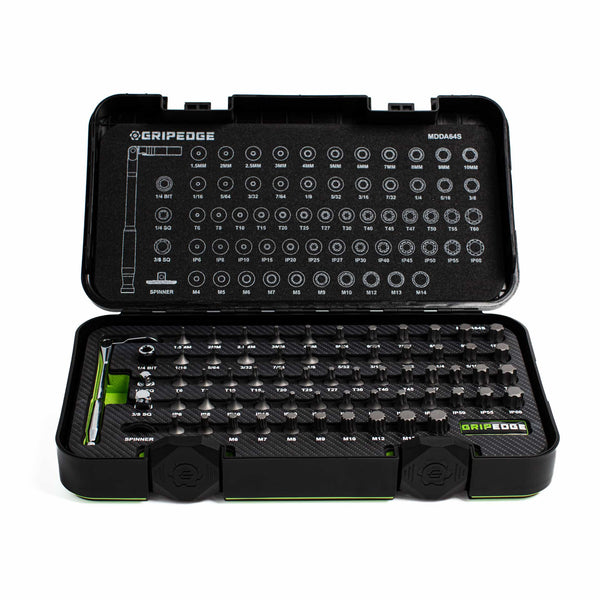 GripEdge | 64-PC RPT™ 1/4" Drive Low-Profile Master Dual Action Driver & Ratchet Set