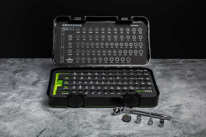 GripEdge | 64-PC RPT™ 1/4" Drive Low-Profile Master Dual Action Driver & Ratchet Set