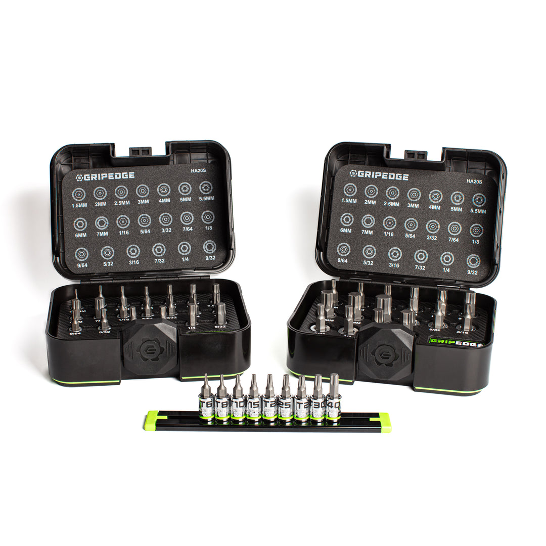 GripEdge | Ultimate RPT Hex Driver Bundle | 1/4" & 3/8" Drive + FREE 9-PC Star Driver Set