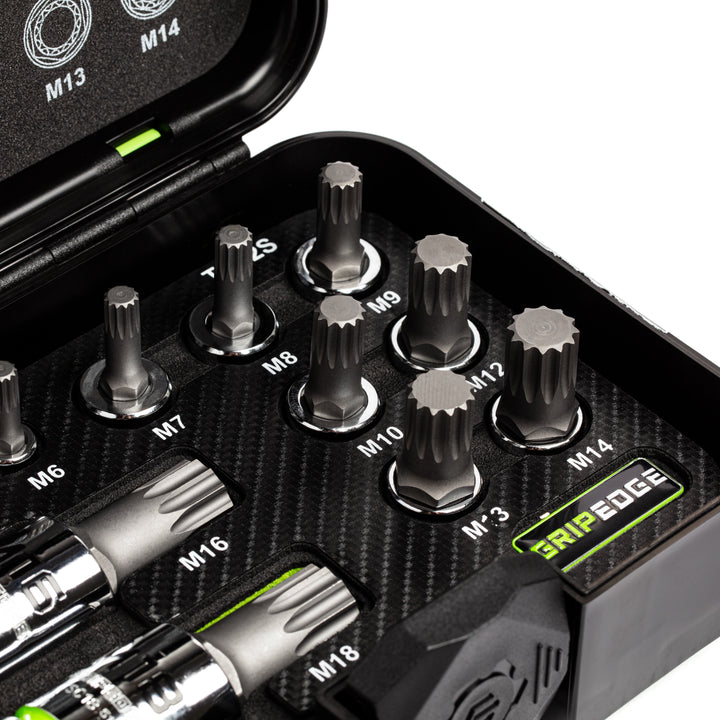 GripEdge | 12-PC RPT 1/4, 3/8 & 1/2" Drive Standard Triple Square Bit Socket Set